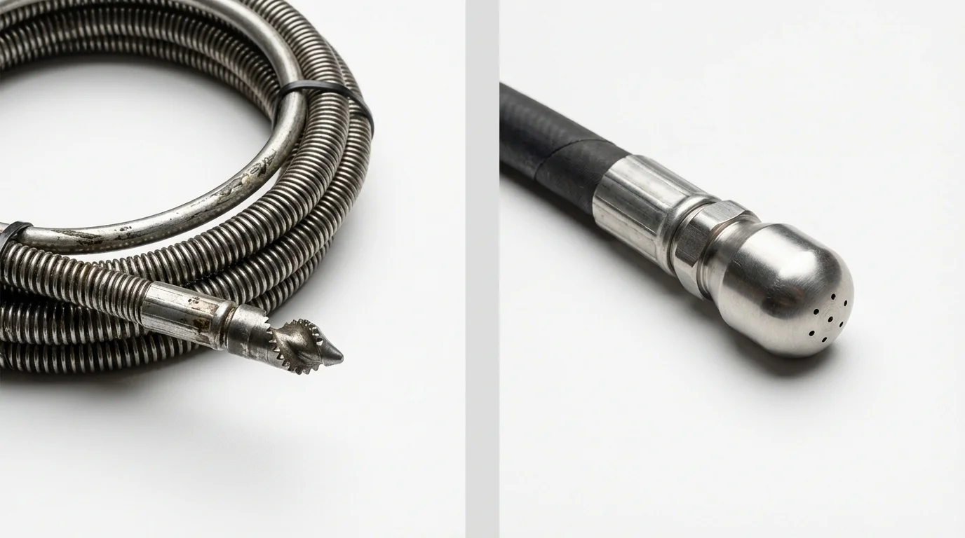 Drain snake cable and hydro jetting nozzle used for drain cleaning in Pine Grove Mills, PA