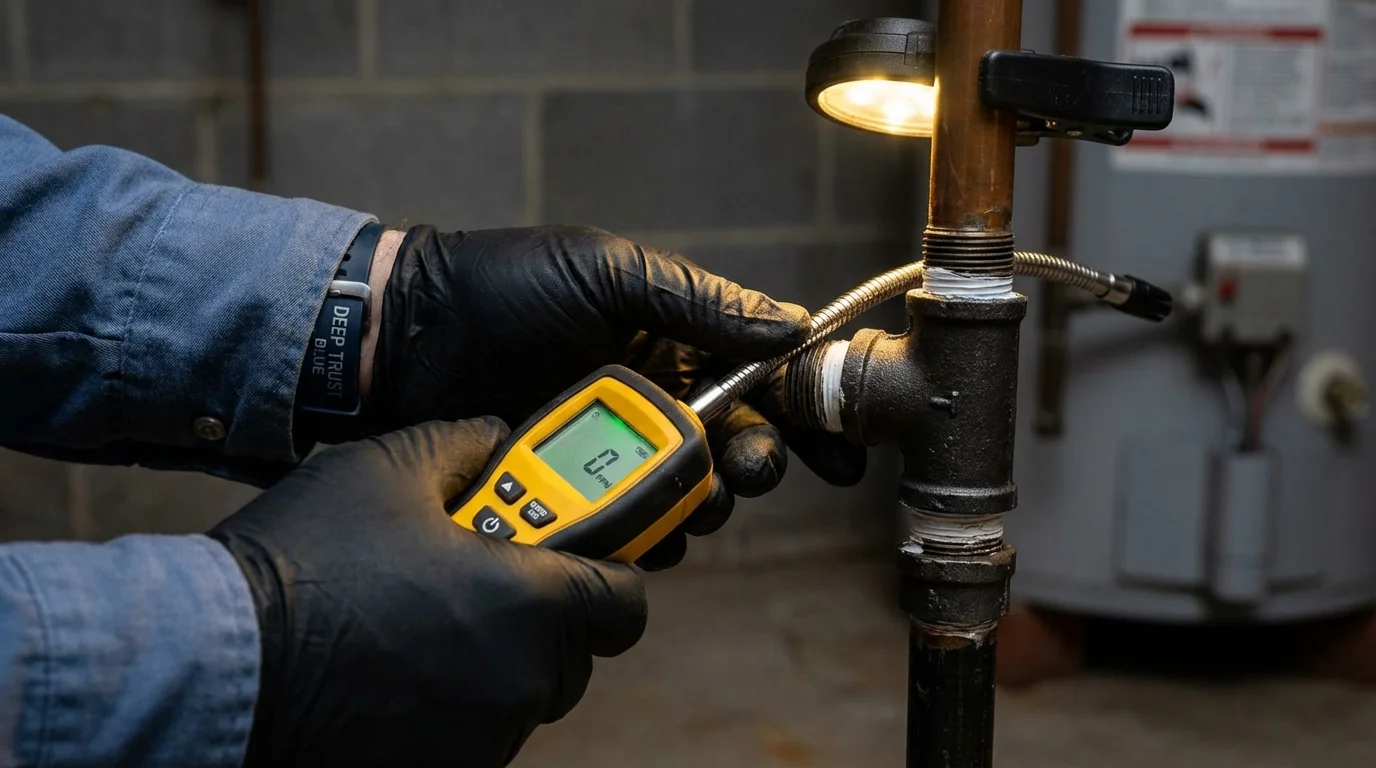 Gas leak detection with electronic sniffer by Johns Plumbing LLC in Pine Grove Mills